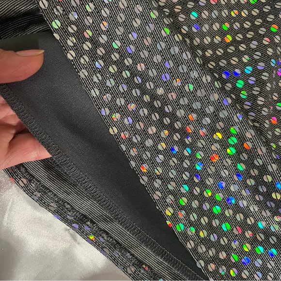 Holographic detail “disco” dress, open back, XS - Picture 5 of 6